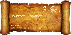 Hauszer Zsombor névjegykártya